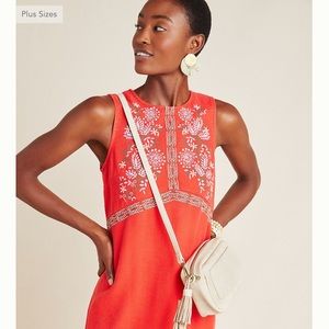 Anthropologie Aiko Embroidered Shift Dress